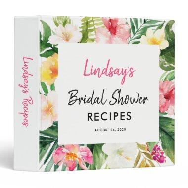 Tropical Leaves Luau Bridal Shower Recipes Binder