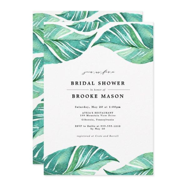 Tropical Leaves Summer Bridal Shower Invitations