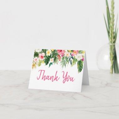Tropical Leaves Summer Thank You Note Invitations