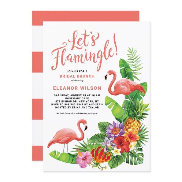 Tropical Let's Flamingle Floral Bridal Brunch