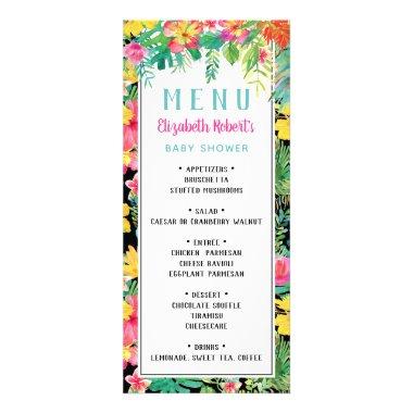 Tropical Luau Menu Invitations, BOHO