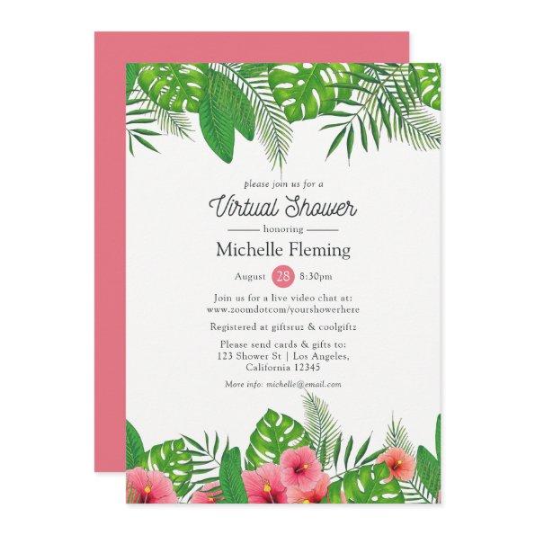 Tropical Luau Virtual Bridal or Baby Shower Invitations