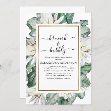 Tropical Magnolia Brunch & Bubbly Bridal Shower Invitations