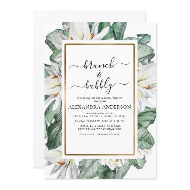 Tropical Magnolia Brunch & Bubbly Bridal Shower Invitations