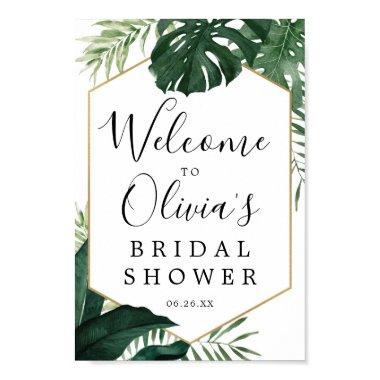 Tropical Monstera Bridal Shower Welcome Sign