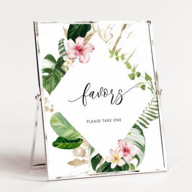 Tropical monstera favors please take one poster