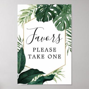 Tropical Monstera Favors Sign