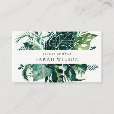 Tropical Monstera Green Fauna Leafy Bridal Shower Place Invitations