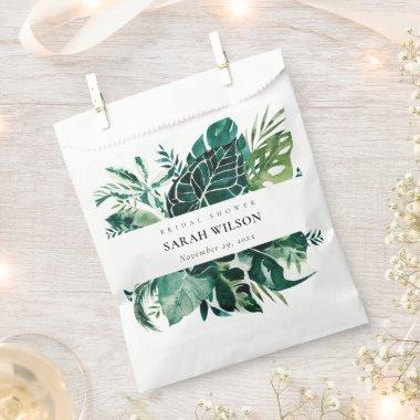 Tropical Monstera Green Foliage Bridal Shower Favor Bag