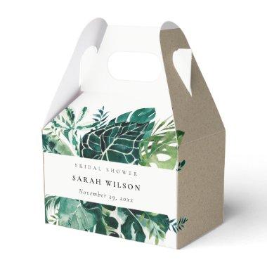 Tropical Monstera Green Foliage Bridal Shower Favor Boxes