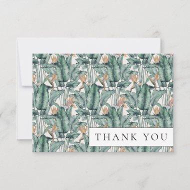 Tropical Monstera Palm Leaf Thank You Invitations