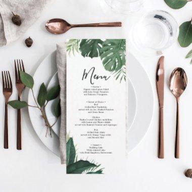 Tropical Monstera Wedding Menu or
