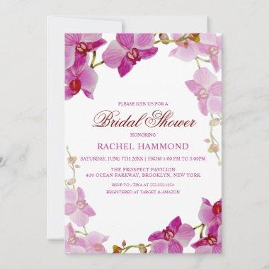 Tropical Orchid Bridal Shower Invitations