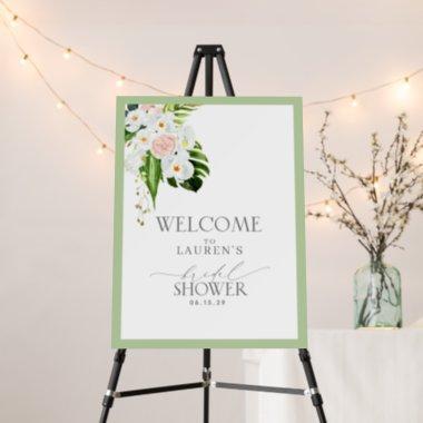 Tropical Orchid Watercolor Bridal Shower Welcome Foam Board