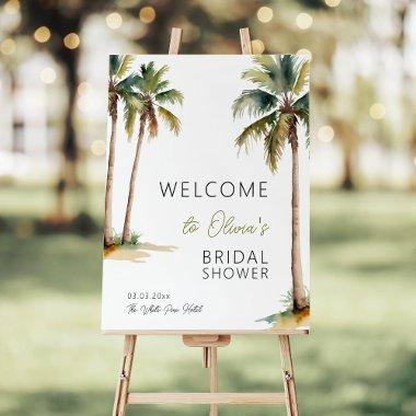 Tropical Palm And Beach  Welcome Foam Board