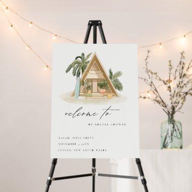 Tropical Palm Beach Shack Bridal Shower Welcome Foam Board