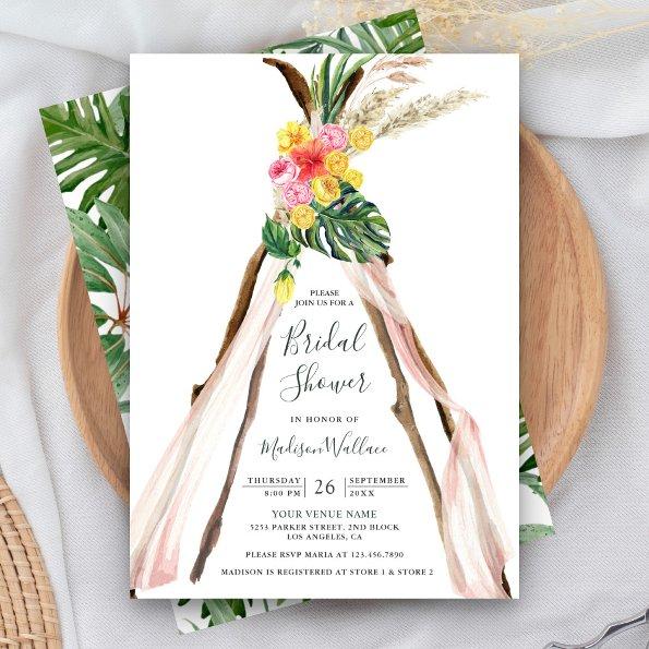 Tropical Palm Boho Triangle Arch