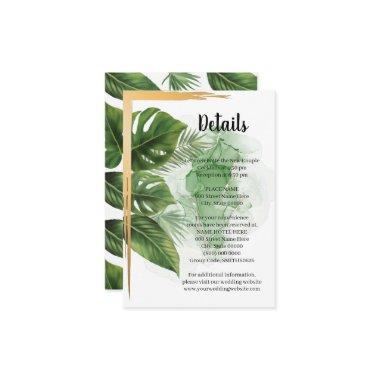 Tropical Palm  Wedding Details Enclosure
