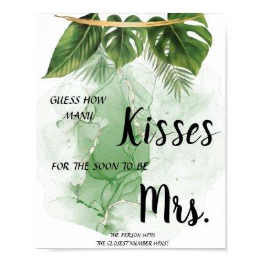 Tropical Palm Kisses for Soon Mrs Shower Game Sign