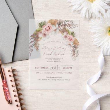 Tropical Palm Leaf Botanical Boho Chic Wedding Vellum