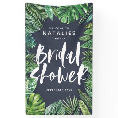 Tropical palm leaf script virtual  banner