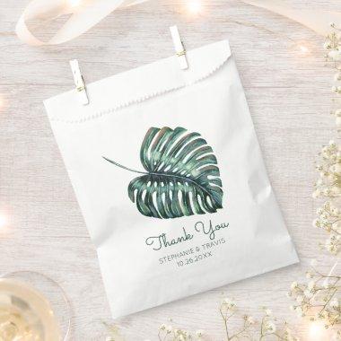 Tropical Palm Thank You Monstera Wedding Favor Bag