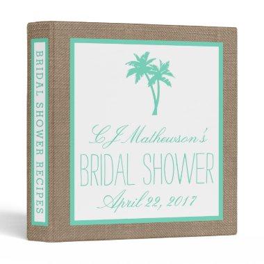 Tropical Palm Tree Beach Bridal Shower Recipe Binder