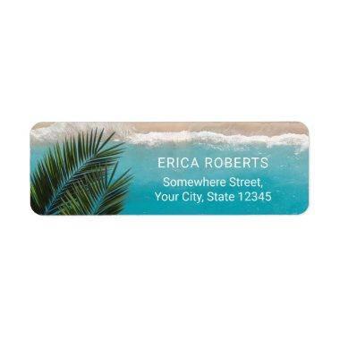 Tropical Palm Tree & Beach Label
