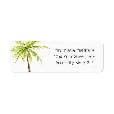 Tropical Palm Tree Beach Wedding Address Labels