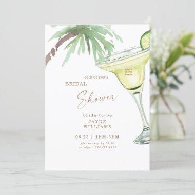 Tropical Palm Tree Margarita Bridal Shower Invita Invitations