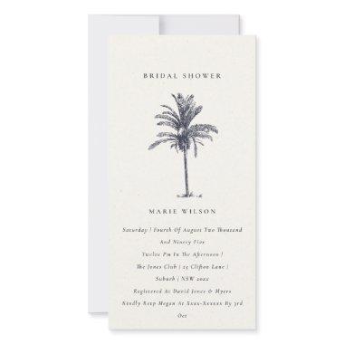 Tropical Palm Tree Navy Kraft  Invite