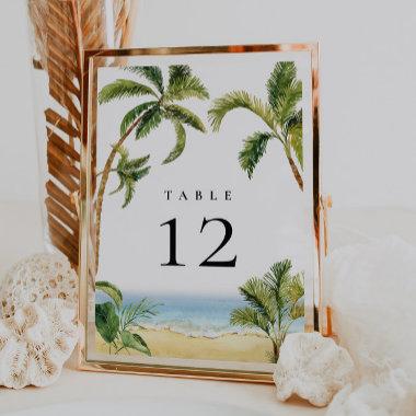 Tropical Palm Tree Table Number
