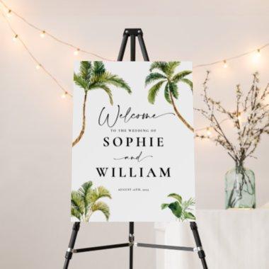 Tropical Palm Tree Wedding Welcome Sign