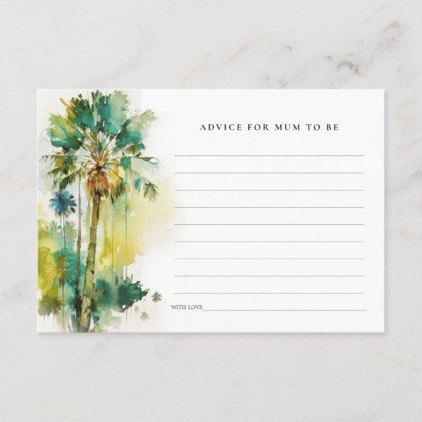 Tropical Palm Trees Advice For Mum Baby Shower Enclosure Invitations