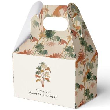 Tropical Palm Trees Watercolor Pastel Boho Wedding Favor Boxes