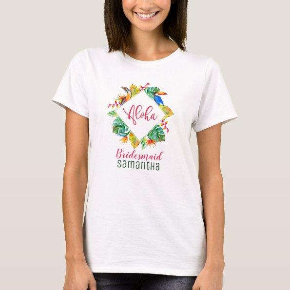 Tropical Paradise Hawaiian Floral Bridal T-Shirt
