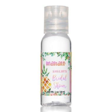 Tropical Pineapple MAHALO Bridal Shower Thank You Hand Sanitizer