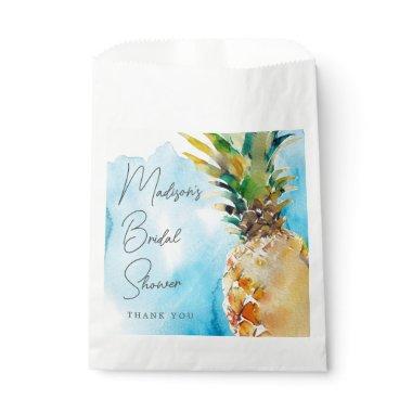 Tropical Pineapple Watercolor Bridal Shower Favor Bag