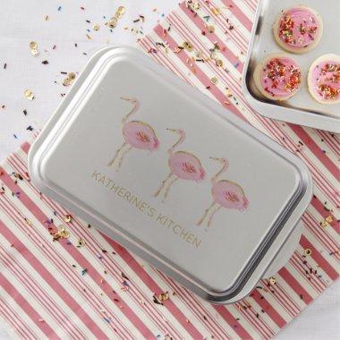 Tropical Pink and Gold Flamingos Cake Pan