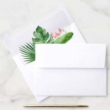 Tropical Pink and Green Envelope Liner