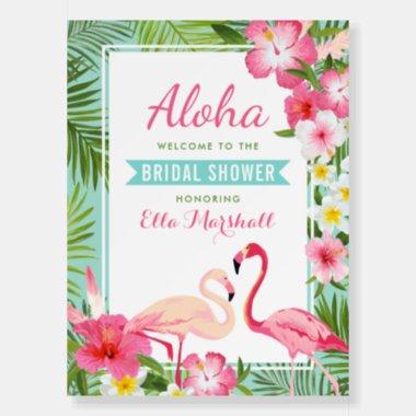 Tropical Pink Flamingo Bridal Shower Welcome Foam Board