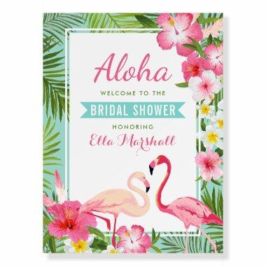 Tropical Pink Flamingo Bridal Shower Welcome Foam Board