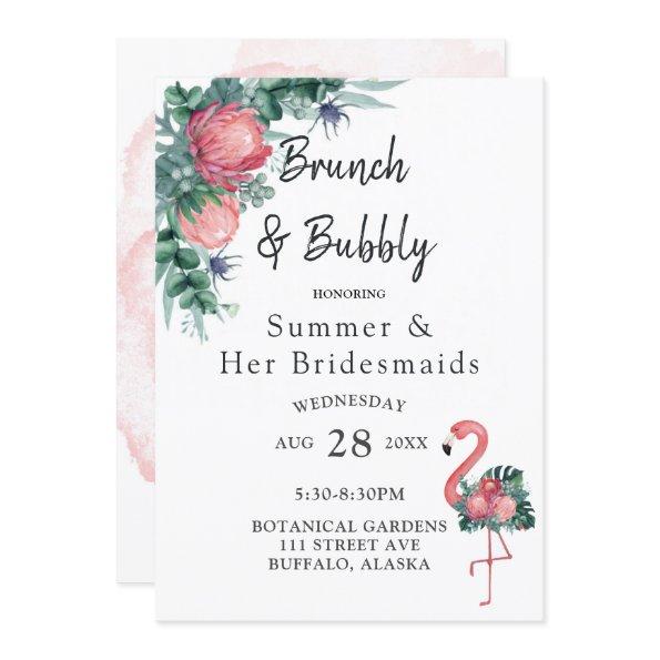 Tropical Pink Flamingo Peony Brunch and Bubbly