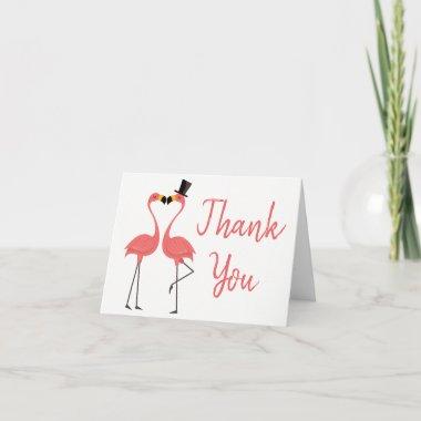 Tropical Pink Flamingo Thank You - Wedding Love
