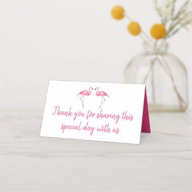 Tropical Pink Flamingo Thank You Wedding Party Place Invitations