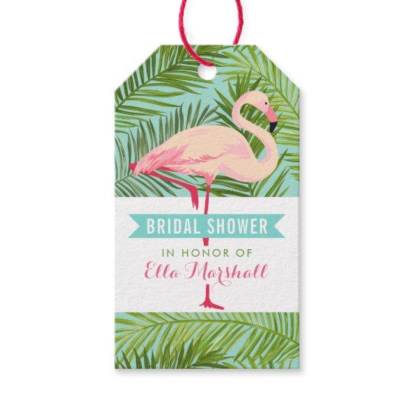 Tropical Pink Flamingo Wedding Bridal Shower Gift Tags