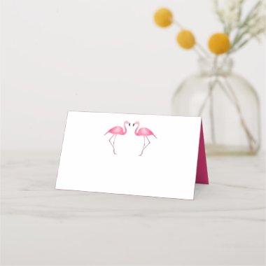 Tropical Pink Flamingo Wedding Party Bridal Shower Place Invitations