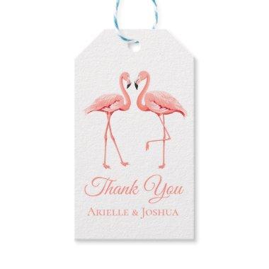 Tropical Pink Flamingos Wedding Beach Summer Luau Gift Tags