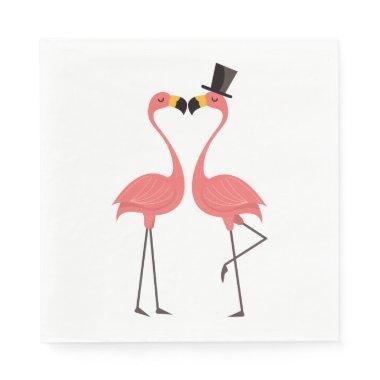 Tropical Pink Flamingos Wedding, Bridal Shower Napkins