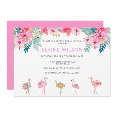 Tropical Pink Gold Flamingo